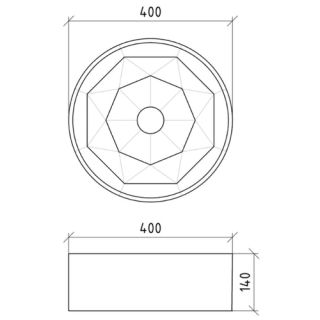 Раковина накладная Boheme золото 864
